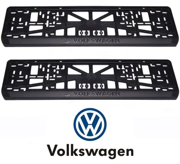 Volkswagen registrske tablice okviri, plastični, set: 2 okvirji, 4 Chrome self-tapkanjem