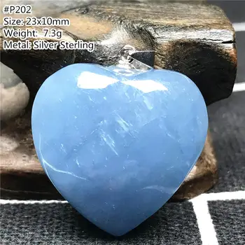 Vrh Naravnih Ocean Blue Akvamarin Srce Obesek Nakit Za Ženske Lady Človek Srečen Kristali Srebrni Funt Kroglice Gemstone AAAAA