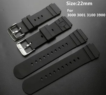 Vrhunska silikonske Gume Paščka 21 mm 22 mm Black watchband za Luminox band za 3001.3003.3005.3007.3001.BO Nepremočljiva logotip na