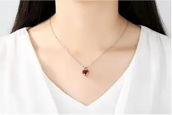 Vroča Ljubezen rdeče srce ogrlico, uhane določa CZ poročni nakit set za ženske