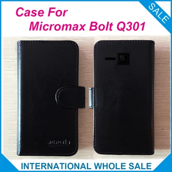 Vroče! 2017 Micromax Vijakov Q301 Primeru, 6 Barve Visoke kakovosti Polno Flip Prilagodite Usnje Ekskluzivni mobilni Telefon Vrečko za Sledenje