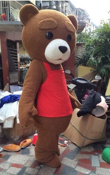 Vroče Prodaje Tedy Kostum za Odrasle Krzno medvedek Maskota Kostum Brezplačna Dostava Modno Obleko lutka