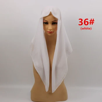 VROČE PRODAJO Visoko Kakovostnih 48 Lepe Barve navaden mehurček šifon šal priljubljena muslimanska oblačila hidžab oblačila glavo moda za ženske kvadratni šal 90x90cm