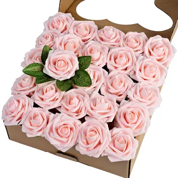 Vroče Umetno Rose valentinov Darilni embalaži 50pcs Pravi izgledajočih Ponaredek Vrtnice za DIY Poročne Šopke Centerpieces Poročni Tuš