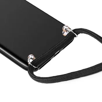 Vrvica za opaljivanje tega črn telefon primeru za Asus Zenfone Max Plus M1 ZB570TL X018D ramenski trak, vrv kabel primeru zajema