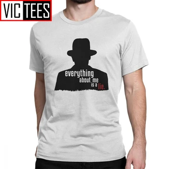 Vse O Meni, Da Je Laž V Črni Tshirt Moški Reddington Raymond Tv Red Hat Kriminala Bombaž Tshirt