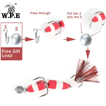 W. P. E Fishing Lure 4pcs/Velikost serije M Multicolor Šablona Plavati vabe Wobblers Soft Ribolov Lure Bas Ribolov Vabe z brezplačno Vodi