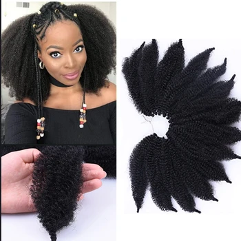 WEILAI kvačkanje pletenic za lase marlybob kodraste sintetičnih ombre lase razširitve afro kinky kodraste afriške DIY lasulje za ženske
