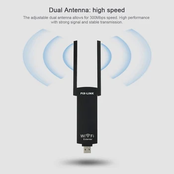 WiFi Usmerjevalnik 300Mbps Dvojna Antena za Brezžični WiFi Usmerjevalnik in USB Vmesnik Signal Extender Booster računalniške Opreme za pametni telefon