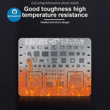 WL Srednji Sloj BGA Reballing Matrica Tin Sajenje Jekla Očesa Visoko Temperaturna Odpornost za IPhone 12/12 Pro /Pro Max 12