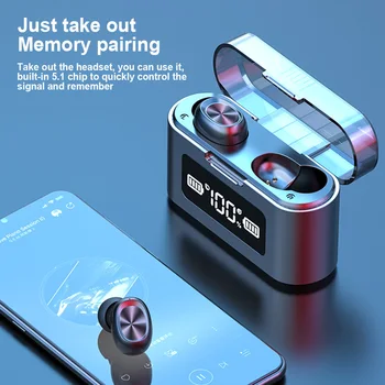 WWireless Bluetooth Slušalke z Mikrofonom Šport Nepremočljiva Dotik za Nadzor Glasbe, Slušalke Slušalke Čepkov Za Telefon