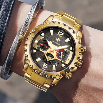 WWOOR Luksuzne blagovne Znamke Zlato Ure Za Moške Športne Quartz Kronograf Watchs Mens Analogni 24-Urna Nepremočljiva Zapestje Gledati Reloj Hombre