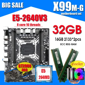 X99 Matično ploščo s procesorjem Intel XEON E5 2640 V3 z 2*16GB DDR4 RECC pomnilnik GTX960 4 GB in HLADILNIK combo kit komplet SATA 3.0 USB 3.0