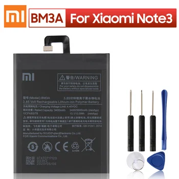 XIAOMI BM3A Originalne Nadomestne Baterije Za Xiaomi Mi Note3 Opomba 3 Verodostojno Telefona, Baterije, 3400mAh
