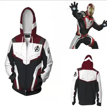 XXXXXL Avengers Endgame Quantum Sfero Majica Jakno Napredno Tech Hoodie Cosplay Kostume superheroj Iron Man obleko s Kapuco