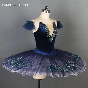 YAGP Temno modra strokovno balet ples tutu kostum za dekleta in ženske solo plesna predstava, palačinka tutus kostum BLL085