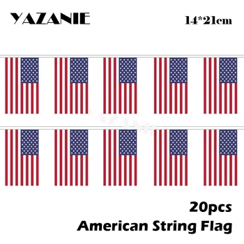 YAZANIE 14*21 cm 20PCS Amerika ZDA Niz Zastavami in Transparenti zda Predaja Zastave za Božič Hvala Giving Dan Dekoracijo