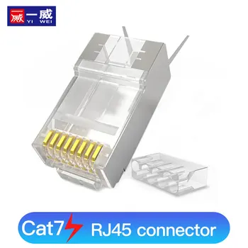 YiWe omrežni kabel RJ45 spojnik Ethernet kabla Cat6a Cat7 RJ45 vtič ščit FTP 8P8C omrežja crimp priključek CAT5E modularne