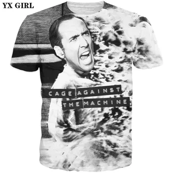 YX DEKLE 2018 poletje Nov Modni Moški 3d t-shirt Star znak Smešno Nicolas Cage Tiskane majice s kratkimi rokavi Moški Ženske Cool majica s kratkimi rokavi