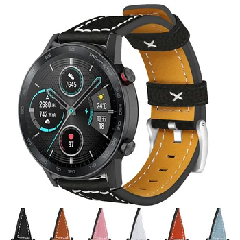 Za Huawei Watch GT 2 Čast magic Straže 2 46mm 42mm Pravega Usnja Trak 20 mm 22 mm Watch Band zamenjava Zapestnica Watchbands