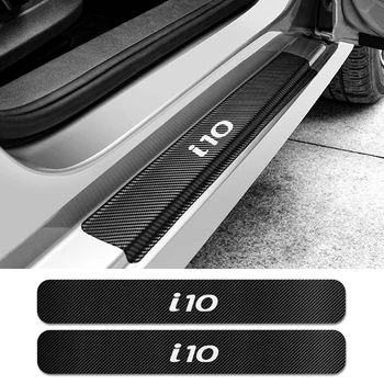 Za Hyundai i10 4PCS Vrata Avtomobila Prag Izvažajo Tablice Vrata Polico Zaščitnik Nalepke Auto Ogljikovih Vlaken Nalepke Avto Tuning Oprema