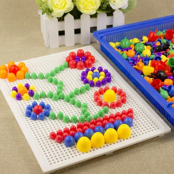 Za Otroke 296pcs Mozaik Sliko Puzzle Igrača za Otroke, Kompozitni Intelektualne Izobraževalne Gob Nohtov Komplet Igrač z Box