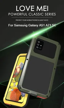 Za Samsung Galaxy A51 A71 5G Primeru, Prvotno LJUBEZEN MEI Močan Shockproof Kovinski Oklep Nepremočljiva Telefon Primeru Za Galaxy A71 A51 5G