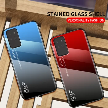 Za Samsung Galaxy Note 20 Primeru, Kaljeno Steklo Luksuzni Gradient Mehki Silikonski Težko Telefon Pokrovček Za Samsung Note 20 Ultra