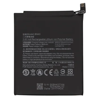 Zamenjava Baterije Telefona Za Xiaomi Redmi Opomba 4X / Opomba 4 globalni Snapdragon 625 4000 mah BN43 Telefon Baterija