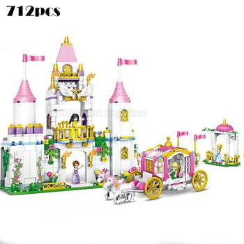 Zamrznjeno Združljiv Bloki Princesa Slika Grad Modle Disney Božično Darilo Novoletno Darilo Otrok Dekle Igrače