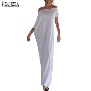 Zanzea Poletje Obleko 2021 Modno Oblikovanje Ženske Priložnostne Svoboden Nezakonitih Dolgo Maxi Stranke Obleke Seksi Vestidos Plus Velikost S-3XL