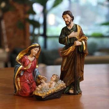 Zayton Kip Jaslic Nastavite Dete Jezusa Jasli Božič Jaslice Figurice Miniature Okras Cerkve Božič Darilo Doma Dekoracijo