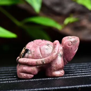 Zdravljenje mineralov ročno izrezljane Želva Naravno rožnato quartz kamna za kristalno tortoise za darilo Majhne Dekoracijo