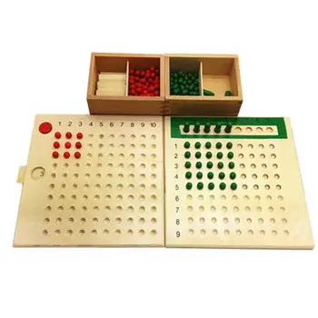 Zgodnje Lesene Montessori Materiali Za Poučevanje Matematike Igrače Naboja & Delitev Matematiko Igrača Kroglice Odbor Rdeča Zelena Učenje