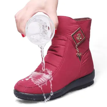 Zimski čevlji ženske škornji 2021 trdna zadrgo sneg škornji ženske čevlje toplo plišastih klini čevlji ženske škornji ženski botas mujer