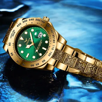 Zlate ure moških ONOLA 2020 Nove Luksuzne modne letnik iz nerjavečega jekla quartz mens watch priložnostne zlato ročno uro