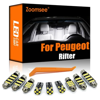 Zoomsee 9Pcs Notranjosti LED Za Peugeot Rifter Enoprostorec 2018-2020+ Canbus Vozila Žarnice Notranja Kupola Zemljevid Branje Lučka Auto Svetilke Komplet