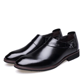 Črna Obleka Usnje Loafers Moški Čevlji Eleganten Čevelj Poslovanja za Človeka, Ročno izdelan Modni Usnjeni Čevlji Moški Formalno Chaussure Oxford
