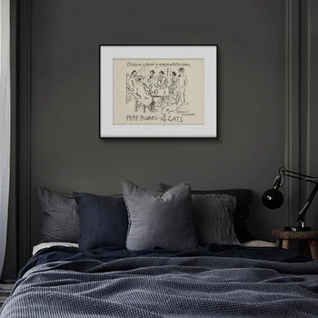 Črno Bele Črte, risbe Povzetek platno Stensko slikarstvo v slikah, za dnevno Sobo Morden minimalističen art Dekor Nordijska plakat
