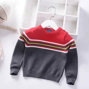 črtasto fantje puloverji elegantno otroci pleteno nosite tople pletene obrabe bombaž o-vratu puloverju otroška oblačila baby toddler