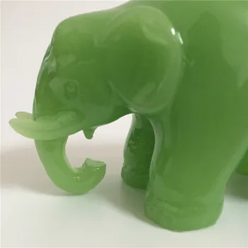 Žareče umetnih Jade Kamen Ornament Obrti Slon Kip, Kiparstvo Živali Figurice Za Domačo Pisarno Dekoracijo Vrta Kipi