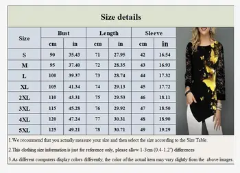 Ženske Bluzo Majica 2020 Jeseni Gospa Moda Tisk Vrhovi Srajce 3/4 Čipke Rokav Elastičnost Ženski Priložnostne Bluzo Plus Velikost 5XL
