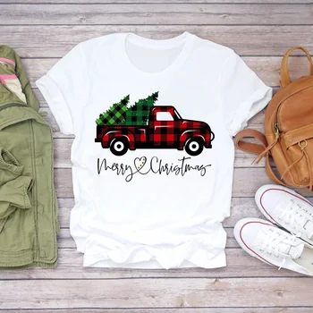 Ženske majice Drevo Leopard Letnik 90. letih Srčkan Tovornjak Vesel Božič Tiskanja Lady Ženska Grafični T Top Majica Ženska Tee T-Shirt