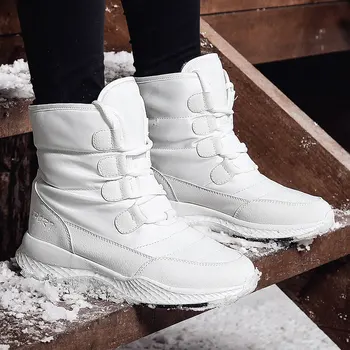 Ženske Nepremočljiva Škornji Zimski Čevlji Ženske Snow Škornji Platformo Toplo Zimo Dolgo Čevlji Z Debel Krzno Petah Botas Mujer 2019