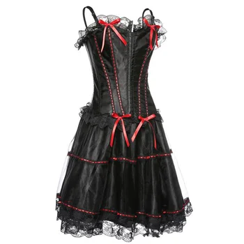 Ženske Steampunk Korzet Obleko Plus Velikost Gothic Oblačil Clubwear Cosplay Kostum Retro Vintage Burleske Viktorijanski Stranke Obleke