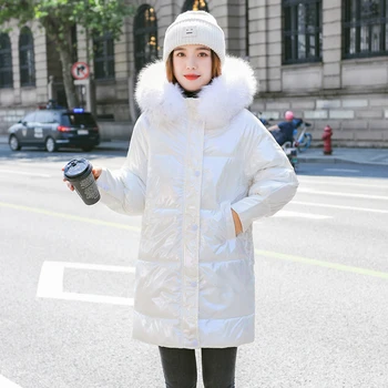 Ženske zimsko jakno 2020 nov zimski plašč suknjič moda hooded krzno ovratnik debel toplo pozimi Parkas žensk ulica zimsko jakno
