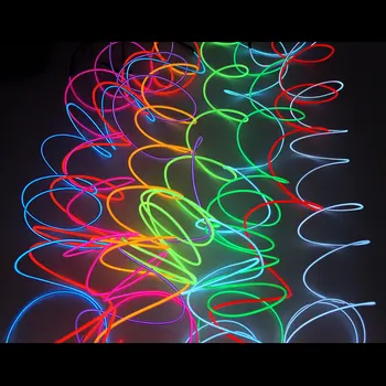 10 Barv EL Žice 50 M 100 M 200 M 500 M Prilagodljiv, Neon, Luči za 2,3 MM, DIY Sijaj Vrv Cev Vodotesen LED Trak Dance Party Bar Decoratio