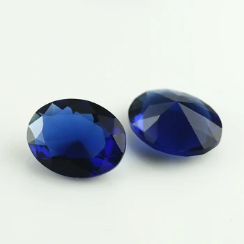 100 kozarcev 3 x 3~10x10mm Ovalne Oblike Izgubijo Kamen Modra Barva Stekla Sintetičnih Gems Za Nakit DIY Kamna
