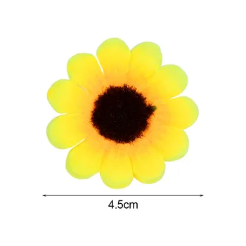 100 kozarcev 4.5 cm Mini Sončnično Svile Umetno Cvetje Glave Daisy Cvet za svate, Dekoracijo Doma DIY Scrapbooking Venec