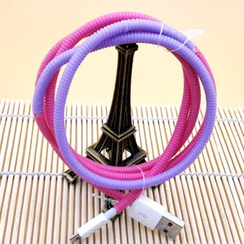 100 kozarcev/veliko Barva TPU spirala Polnilnik USB kabel kabel zaščitnik ovijte kabel navijalec za polnjenje organizator kablov, Dolžina 50 cm
